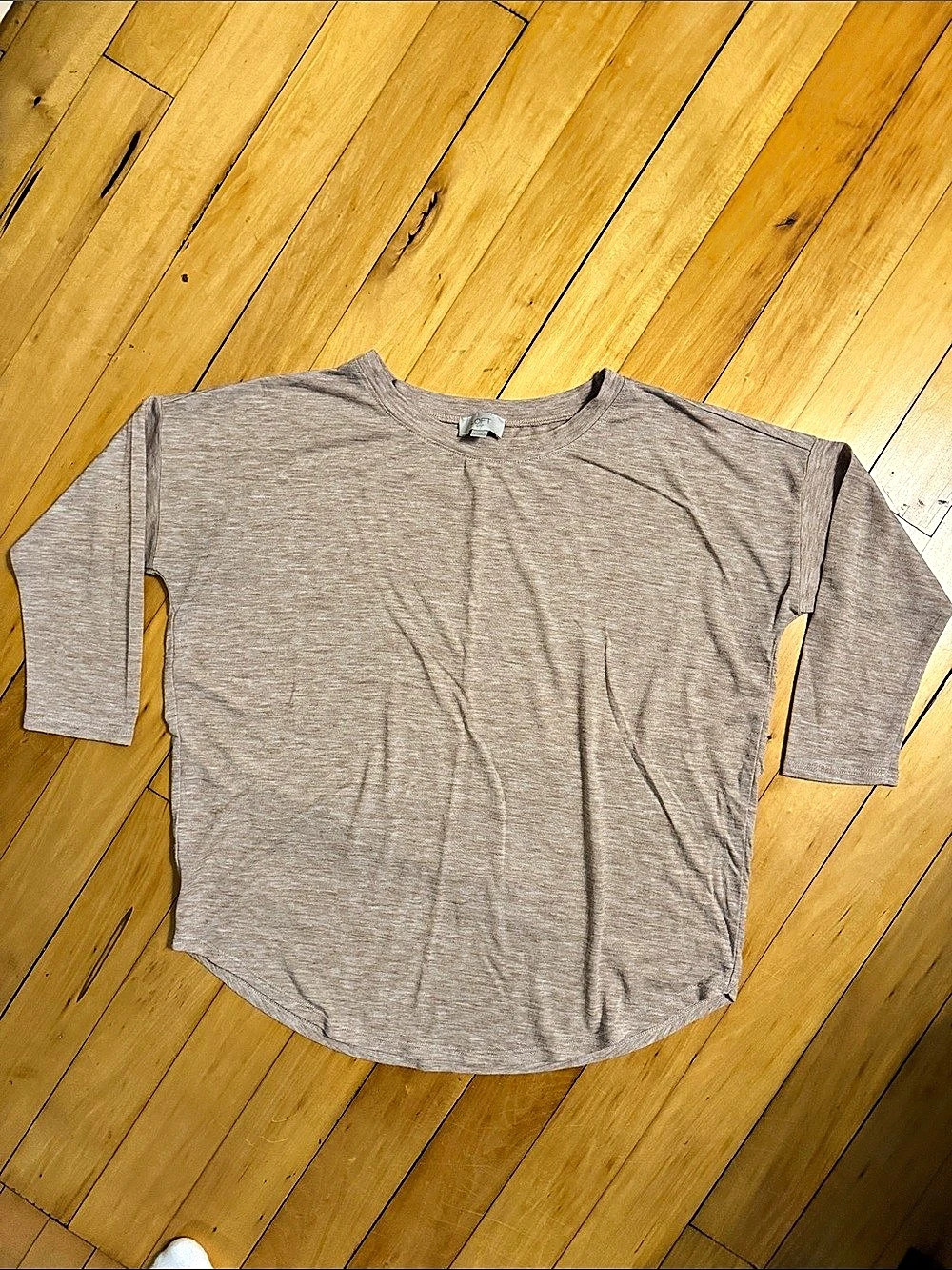 Loft Crop Sleeve Top in Brown Size Medium